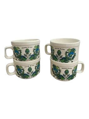 Sacavem Portugal MCM Vintage Retro Tea Cups